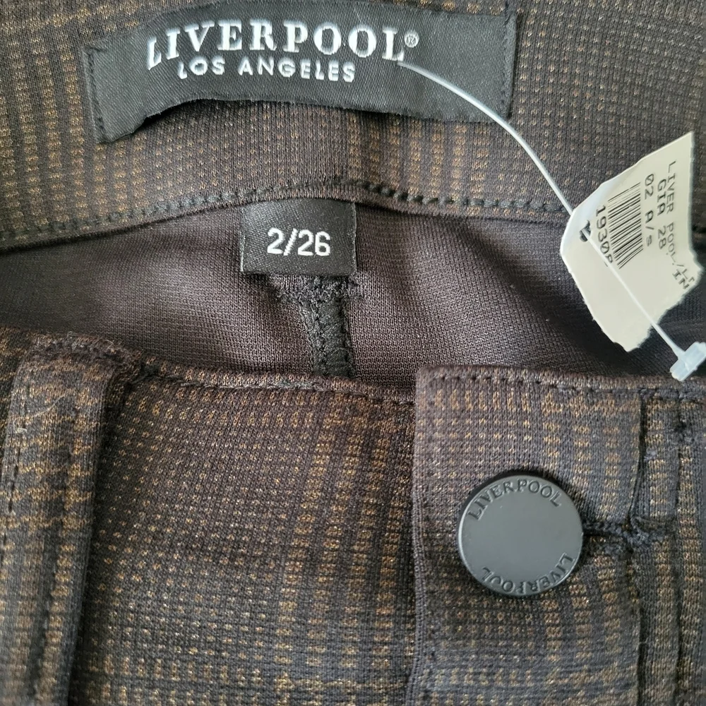 Liverpool Dark Brown Plaid Trousers